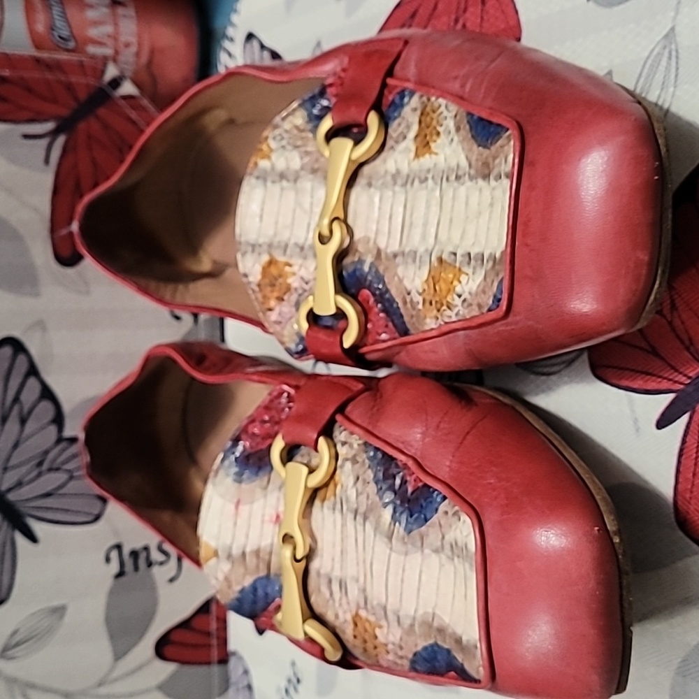 MADISON MASON RED SNAKE PRINT SHOES